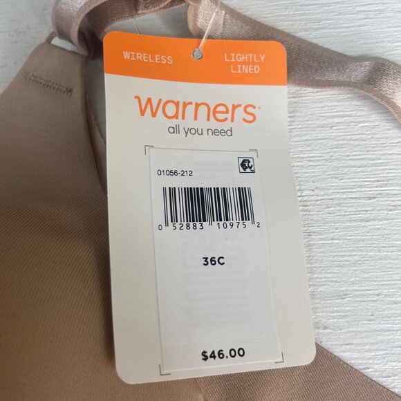Warners Wireless Bra Size 36c Tan Lightly Lined New Adjustable Smoothing - Picture 9 of 9